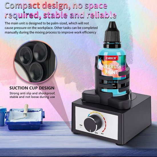 Verfmixer mini vortex mixer met 3 snelheden draagbare mengmachine voor verf acryl nagellak 300-2400 RPM — afbeelding 3