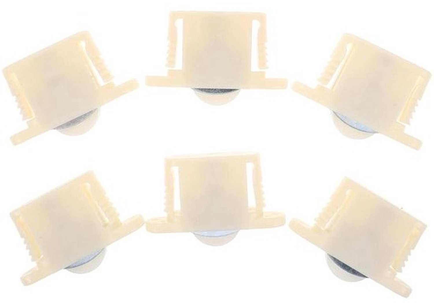 Houten meubelwieltjes - Richtingswieltjes voor kastdeur - Meubels verplaatsen - Schokabsorberende veren - 6.4 x 4.2 x 1.6 cm - Beige