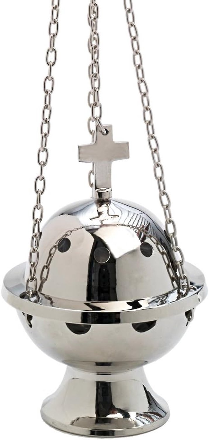 NKlaus Rookvat Nikkel-Vergulde Messing met Kruisketting 51 cm Decoratie 7590