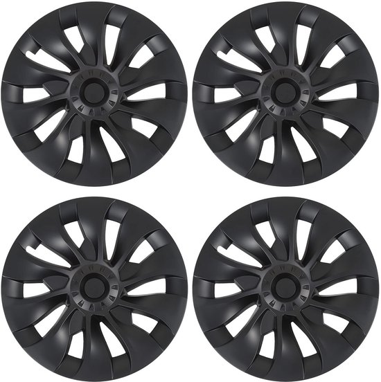 Wieldeksel 18 inch - Matte Zwart - Sportief Ontwerp - Duurzaam ABS - Eenvoudig te Installeren - Volledige Bedekking - Wielkap