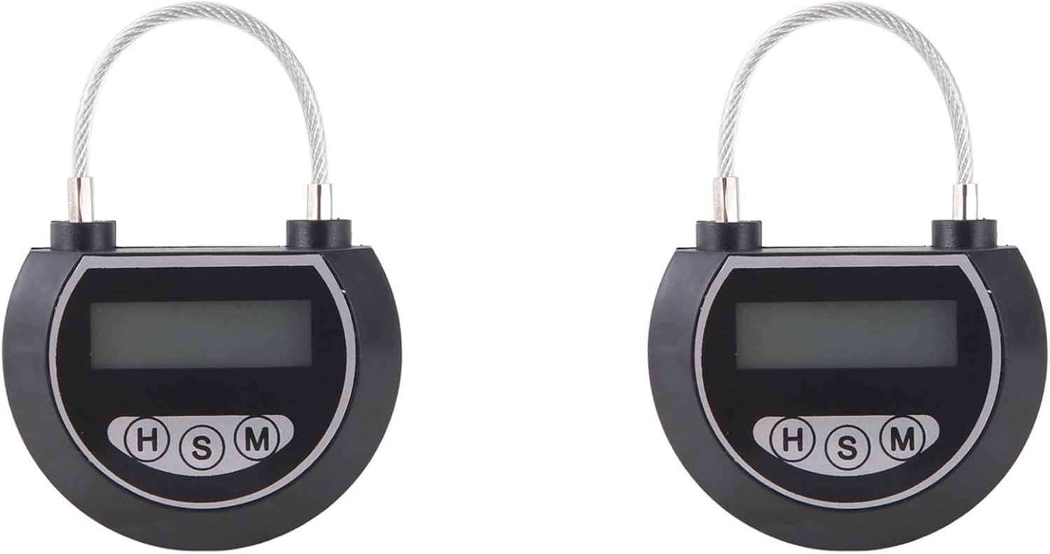 Twee elektronische timers voor sloten, multifunctionele houder voor voordeur, zwart, veilig en gebruiksvriendelijk