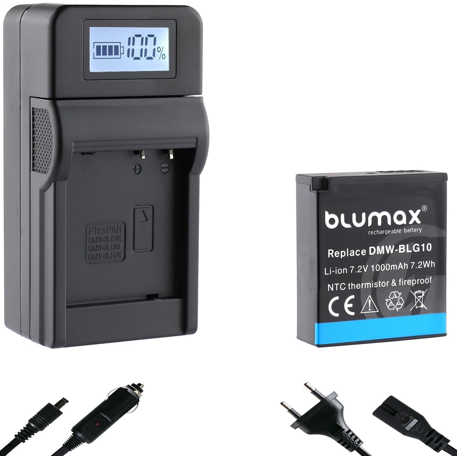 Accu voor Panasonic DMW-BLG10 met Snellader en NTC Sensor