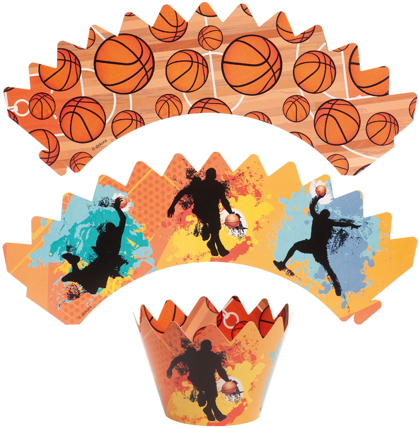 DEKORA - 6 Cupcake decoratieset met Basketball toppers
