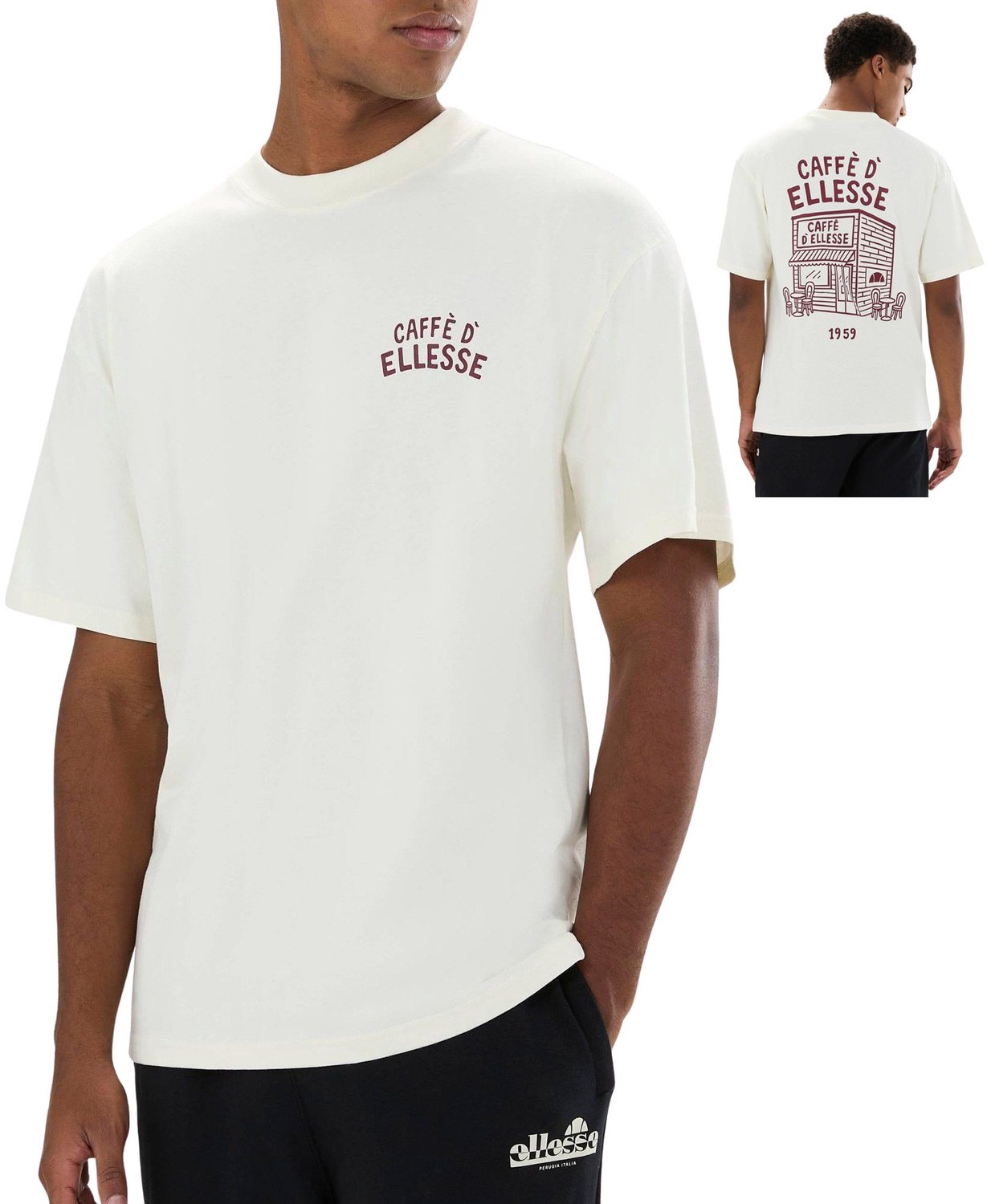 Ellesse Caffe Shirt Heren Creme