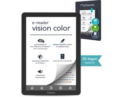 MyStories E-reader Vision Color - 6 inch Kleurenscherm - E Ink Touchscreen - 32GB opslag - Schermverlichting - E-books & Luisterboeken - Zwart - Compatibel met o.a. Kobo Plus en Storytel