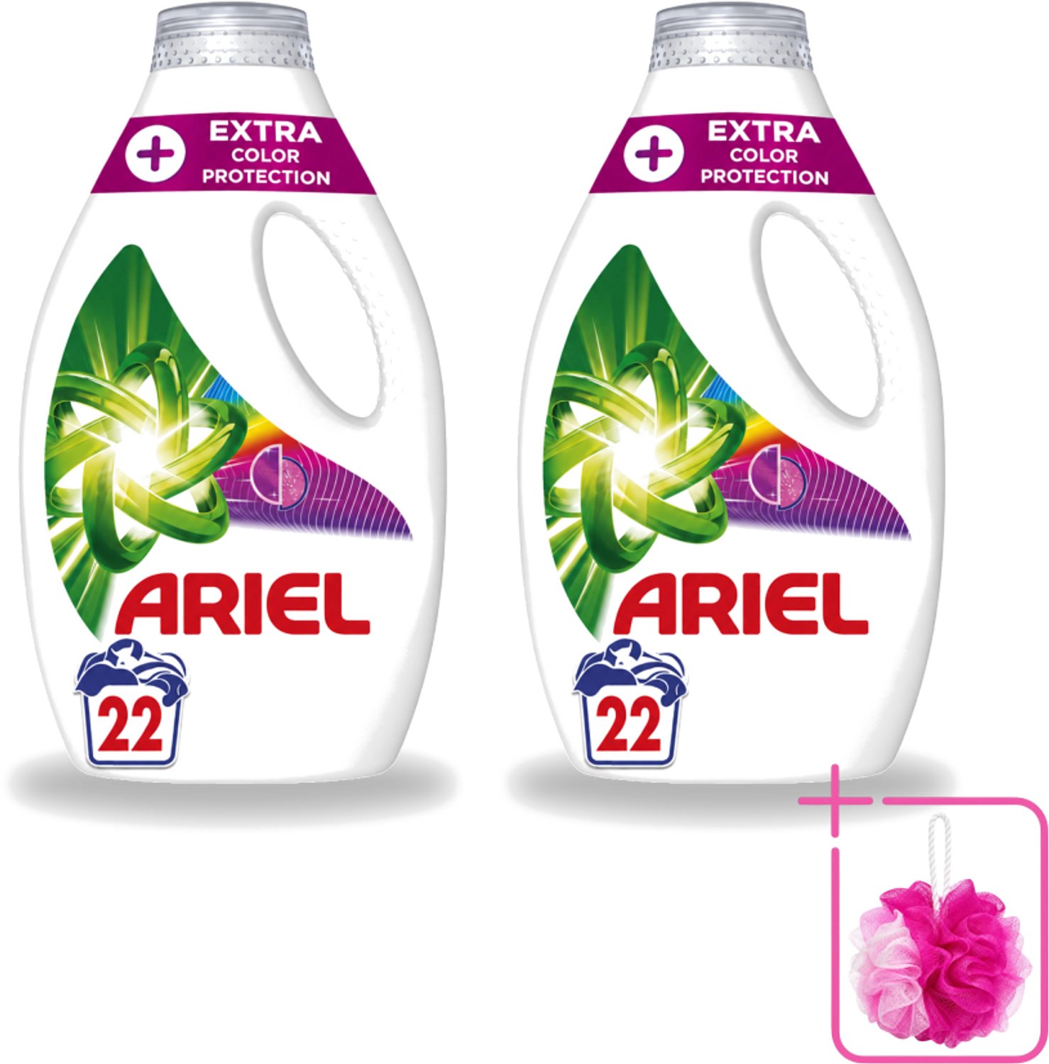 2 x Ariel – Vloeibaar Wasmiddel – Extra Color Protection – 990 ml – 22 wasbeurten - Bulkverpakking - Kleurbehoud wasmiddel - Douchemop - Vloeibaar wasmiddel kleur