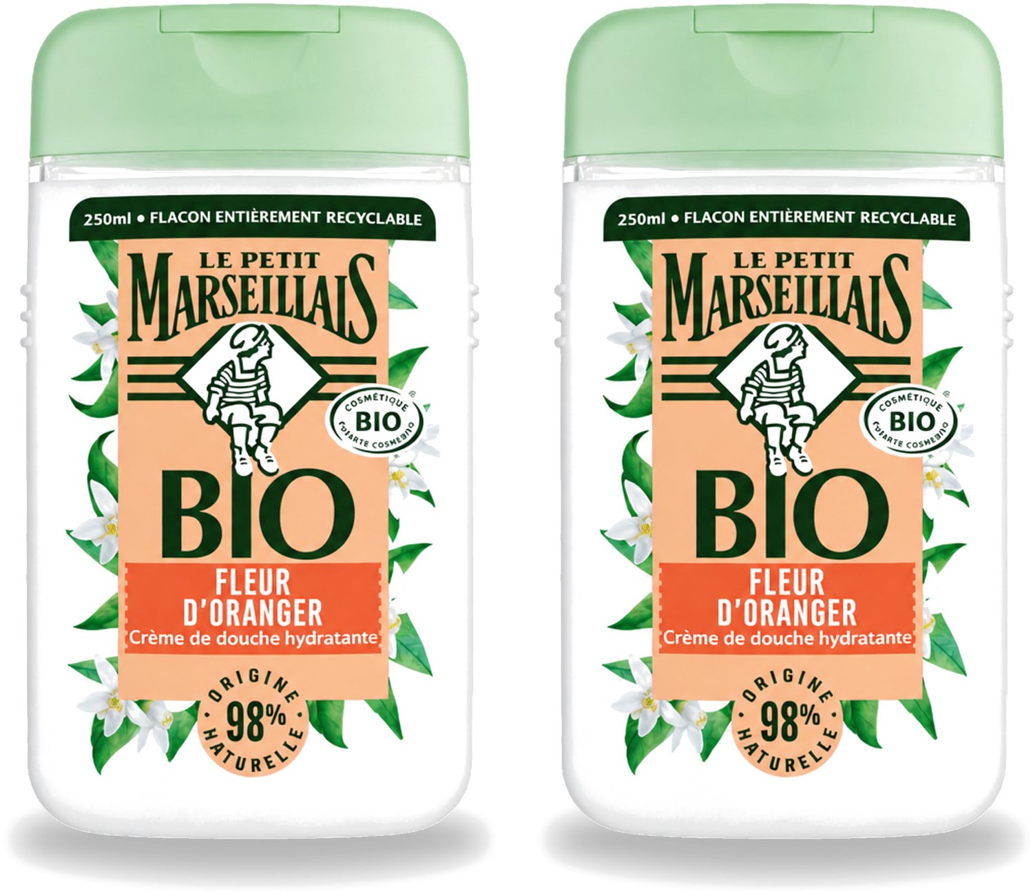 2 x Le Petit Marseillais – Douchegel – Fleur d’Oranger – 250 ml - Voordeelverpakking - 2 stuks