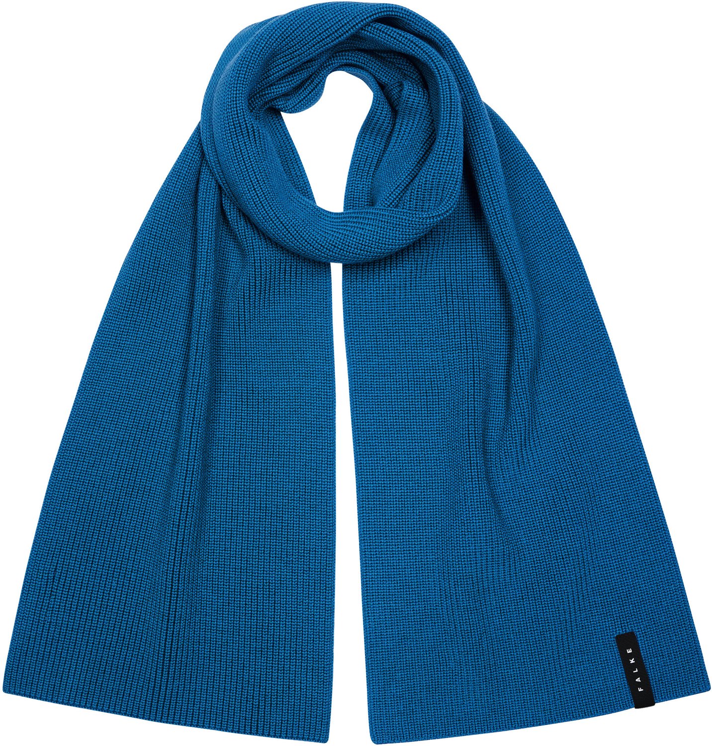 FALKE Basic Scarf Pearlstitch sneldrogend warm wol wintersjaal unisex blauw - maat ONESIZE