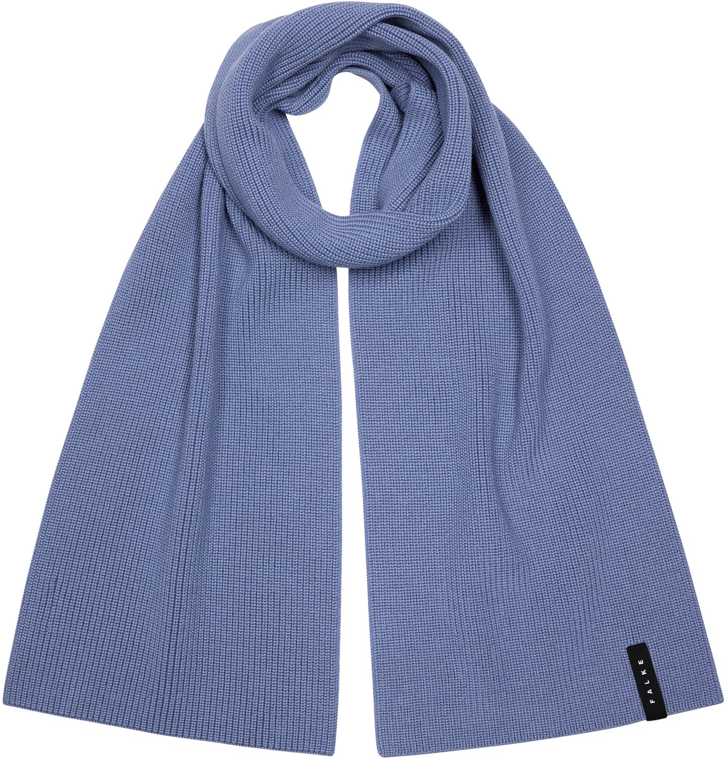 FALKE Basic Scarf Pearlstitch sneldrogend warm wol wintersjaal unisex blauw - maat ONESIZE