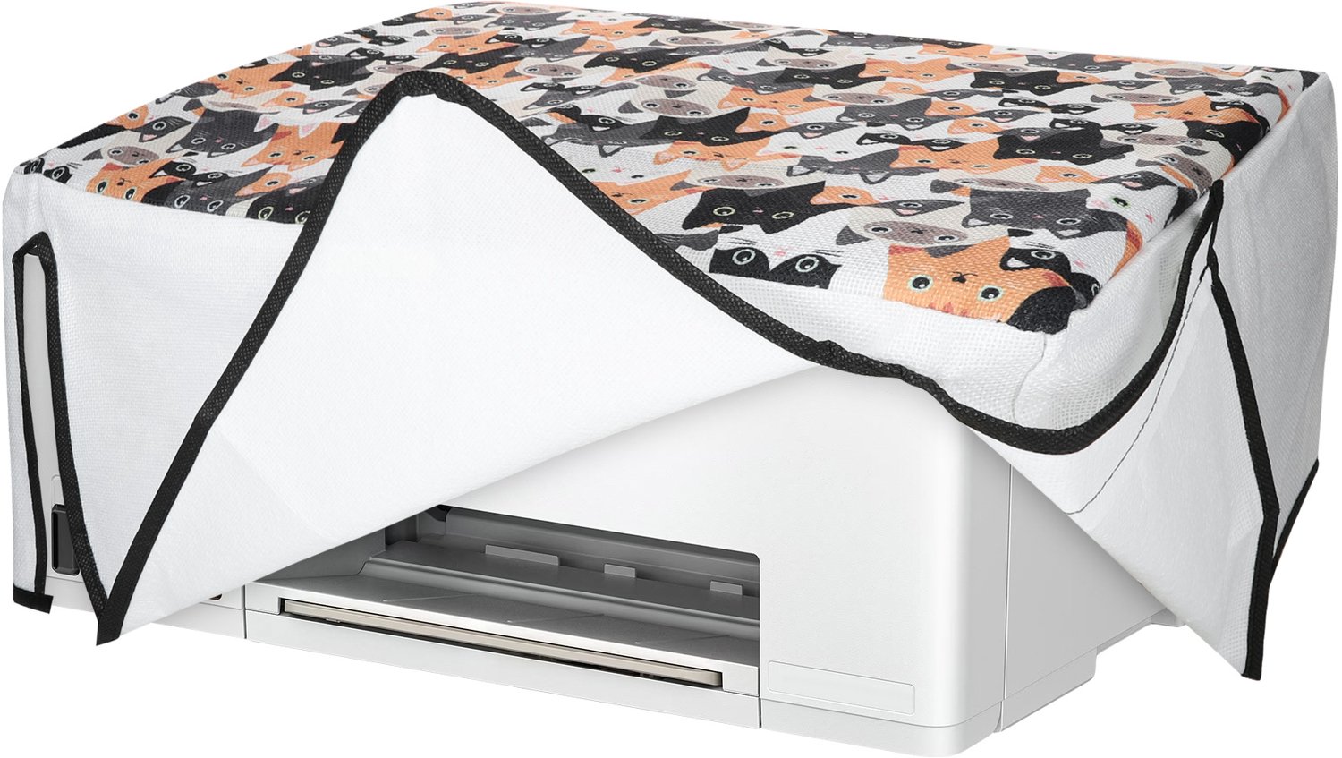 kwmobile linnen hoes geschikt voor HP Smart Tank 7005 / Smart Tank 5000 cover - Printer beschermhoes - Katten design