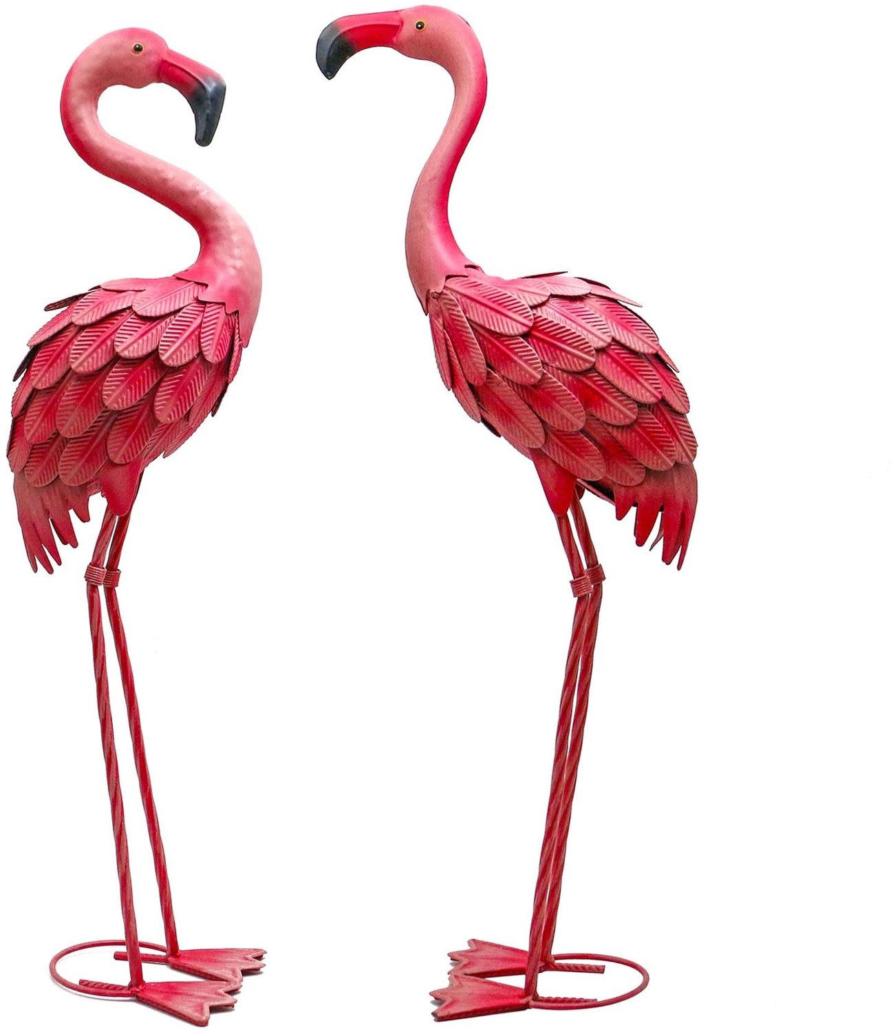 Set van 2 Metal Yard Art Flamingo Decor voor Tuin