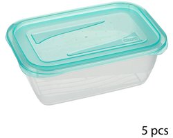 Diepvries vershoudbakjes 500 ml 5 stuks Five® - Transparant - Diepvriesbestendig