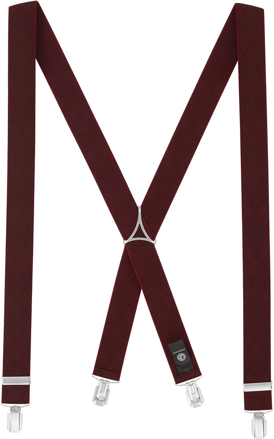 LINDENMANN heren bretels met extra sterke clips X-vorm - bordeaux dessin
