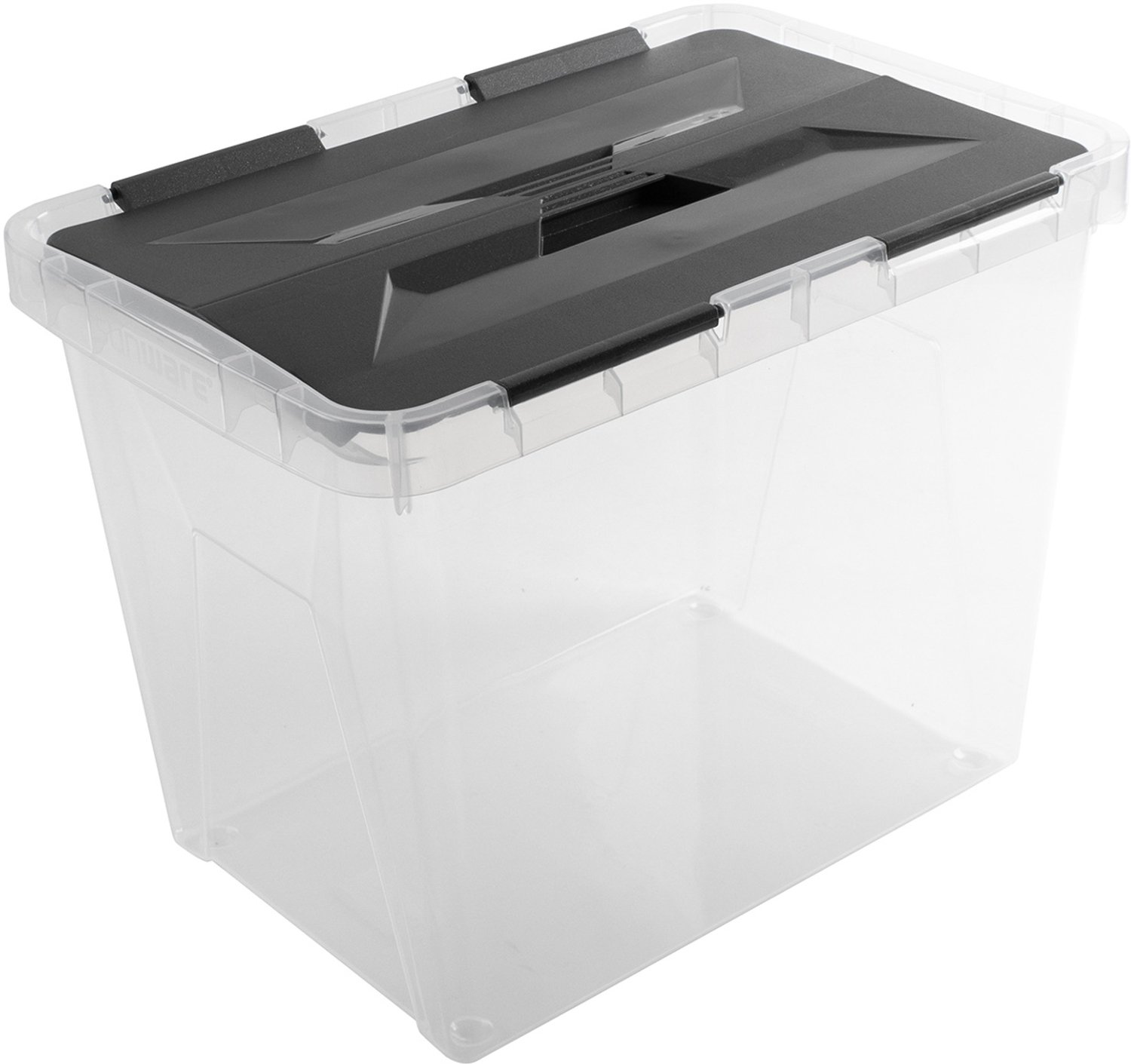 Sunware Onyx opbergbox 15L - 36x23.5x26.3 cm - Transparant/Grijs Antraciet