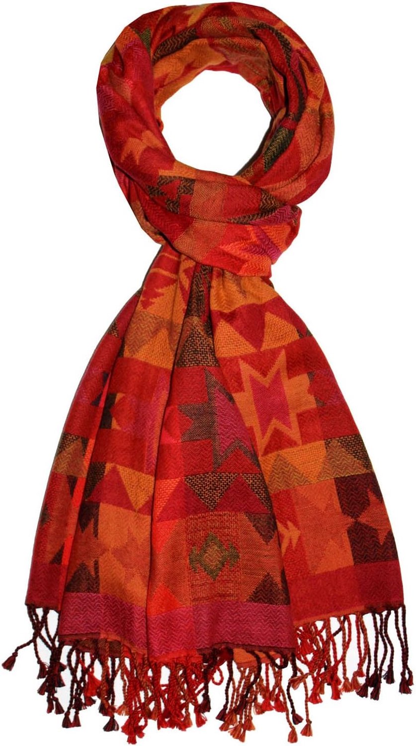 Herensjaal Katoen & Wol - Rood, Oranje, Geel, Groen - 70x180 cm