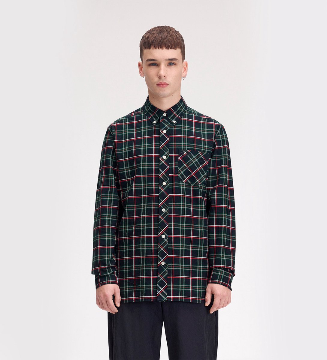 Fred Perry Geruite Fred Perry blouse Groen