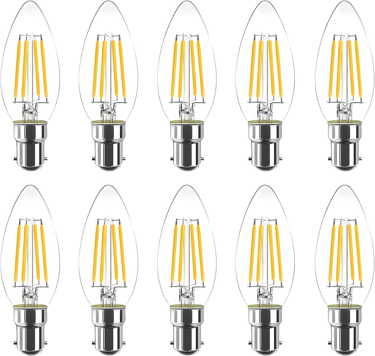 LED Filament Kaarslamp - Warm Wit - 97 x 35 mm - 4W Energiezuinige B15 Lamp - Voor Binnenverlichting