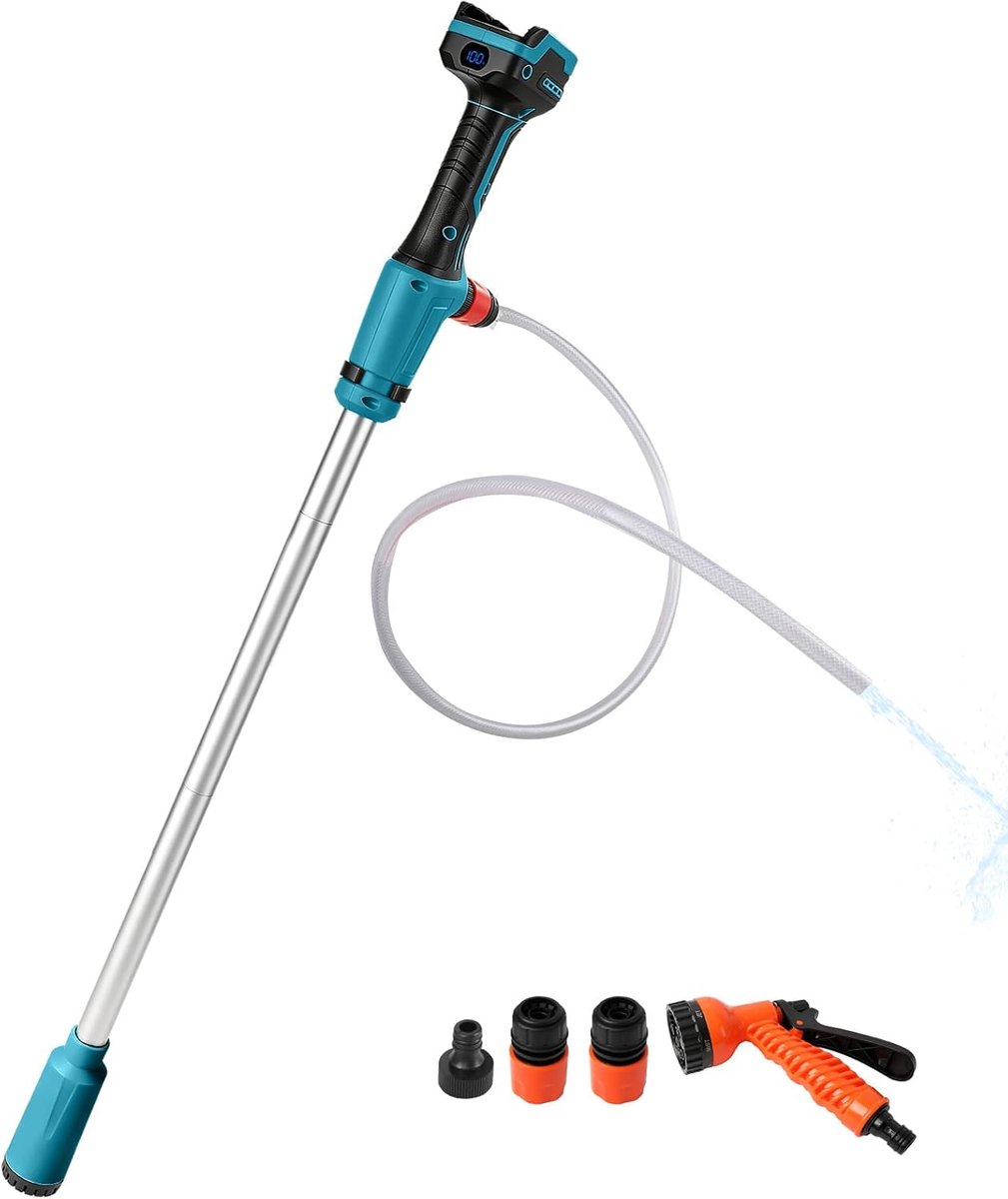 Battery Rain Drum Pump Compatible with Makita 18 V, Flow Rate 2736 L/h, Wireless Bar Transfer Pump, Water Pump with - ShopVlot