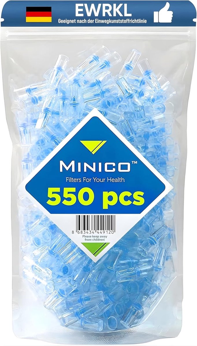 Cigarette Filters 8 mm, 550 Pieces, Micro Filter Tips - ShopVlot
