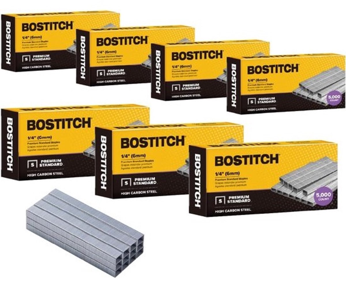 5000 standaard nietjes 6mm (1/4 inch) - hoogwaardig anti-roest - verpakking 7 stuks