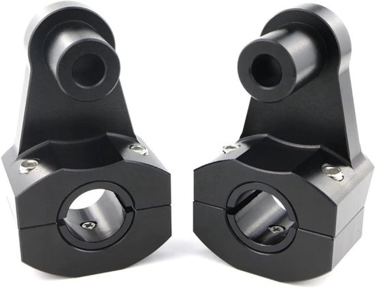 Stuurverhogers voor motorfietsen - Stuurverhogerklem - Voor comfortabeler rijden - CNC-aluminiumconstructie - 22 mm 7/8 inch - Zwart