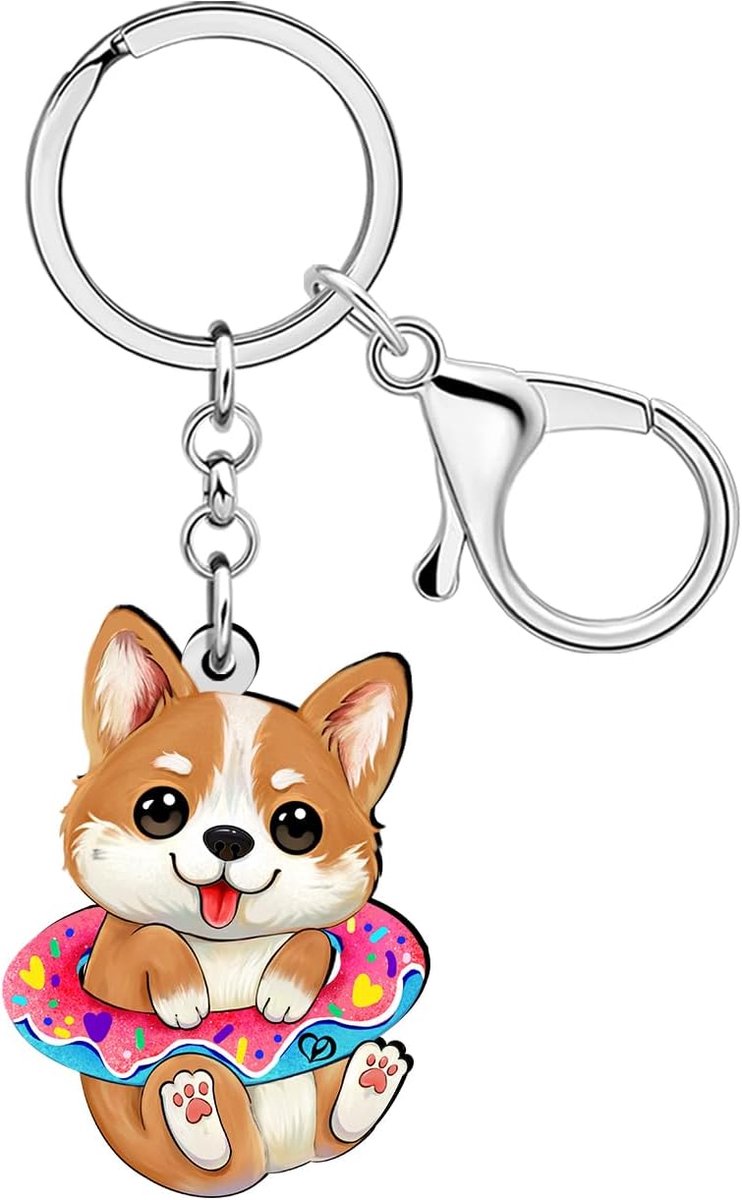 Leuke Corgi Sleutelhanger Pet Puppy Corgi Geschenken Voor Hond Liefhebbers Vrouwen Auto Sleutelhanger Accessoires Rugzak Purse Charms