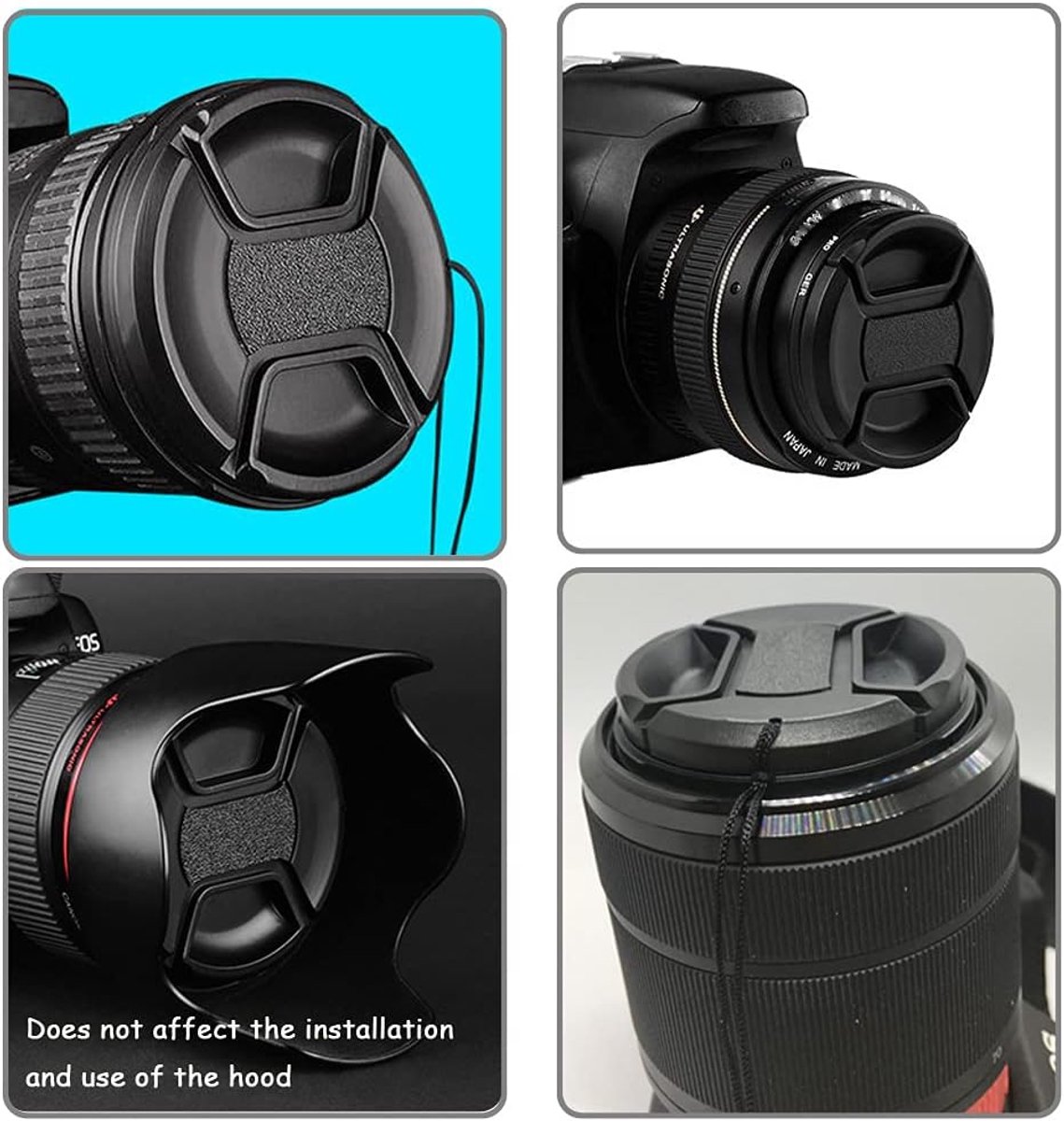 82mm Snap-On Lens Cap voor Sony FE 24-70mm f/2.8, FE 16-35mm f/2.8 voor Sony Alpha a7R IV, Center Pinch Cap voor Nikkor Z 24-70mm f/2.8 Lens voor Nikon Z9-2 Packs thumbnail 2