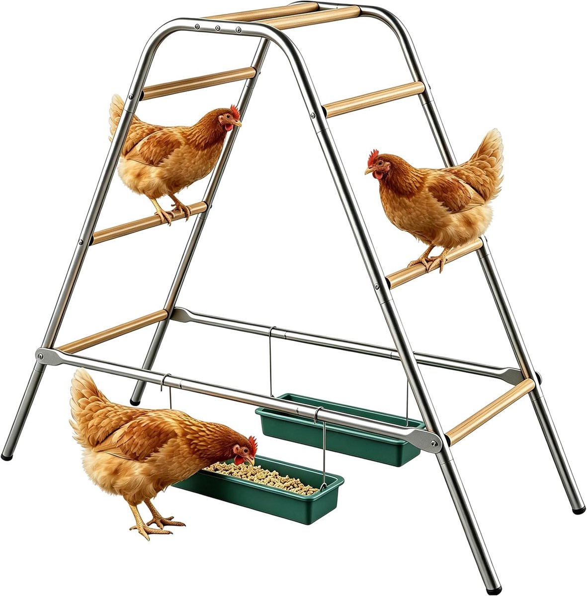 4 verdiepingen zitstangen voor kippen, kippenladder voor kippenhok, outdoor