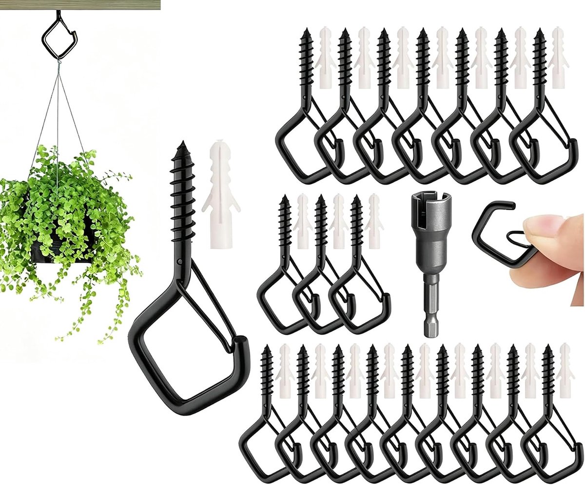 Haken voor planten van ijzer, zwart, 20 stuks