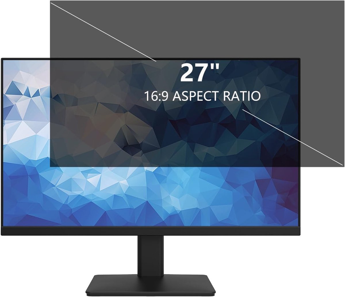 Filter voor 27 inch PC-Monitor, Anti-Spy Afneembaar, Krasbestendig, Anti-Blauwlicht & Anti-Verblinding, 16:9 Beeldverhouding