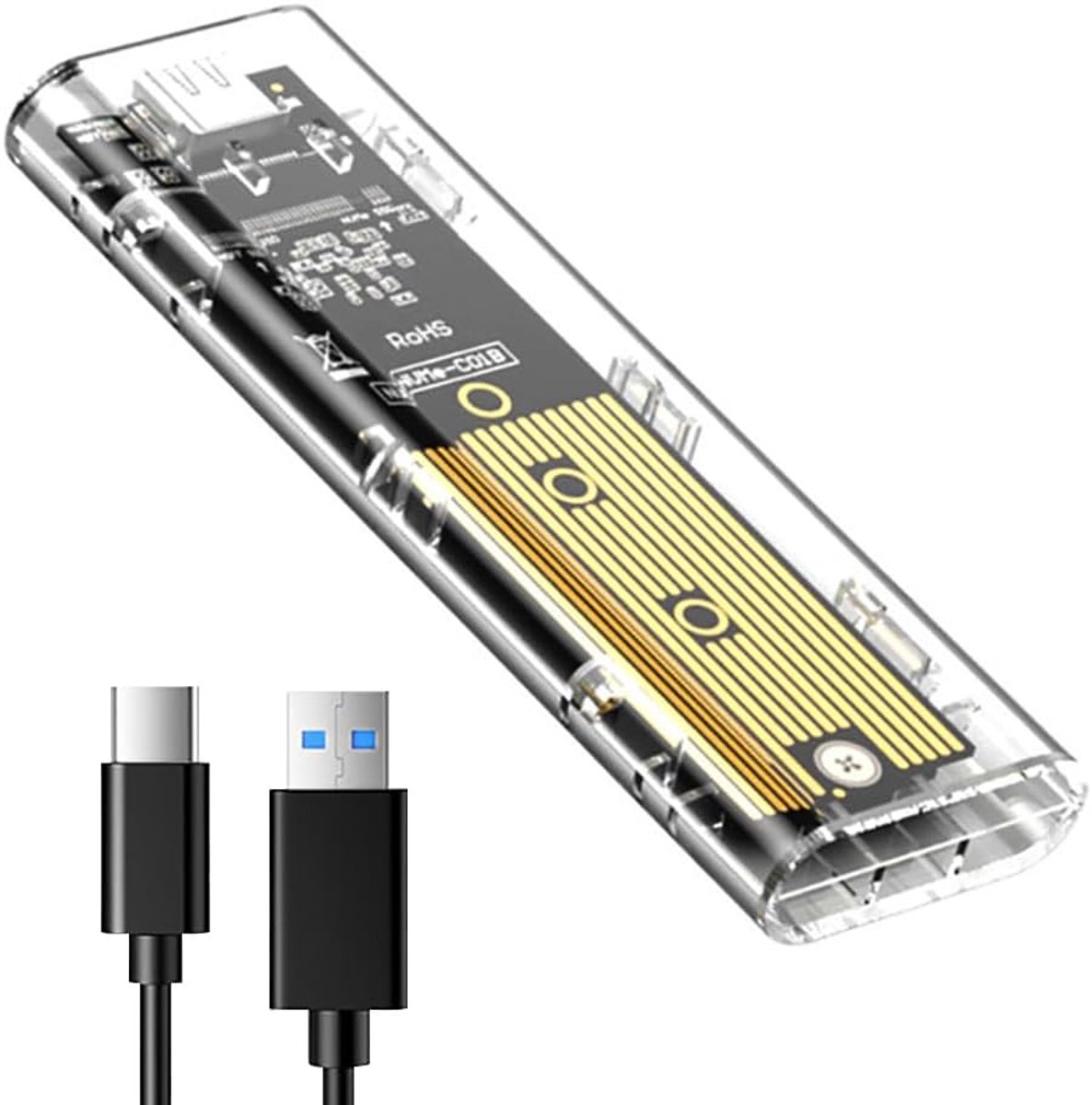 M.2 NVMe SSD USB Behuisning, Adapter, Externe Harde Schijf, USB 3.1 Gen2, PCIe M-Key SSD 2230/2242/2260/2280, UASP Adapter