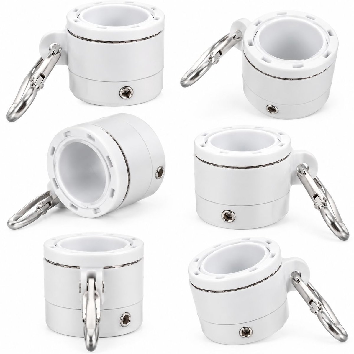 VHV - Vlagcorrector - 6 stuks - Ø25 mm - Vlaggenmast ringen - Met karabijnhaken - Vlaggenmastbeugel - RVS - voor het bevestigen van vlaggen