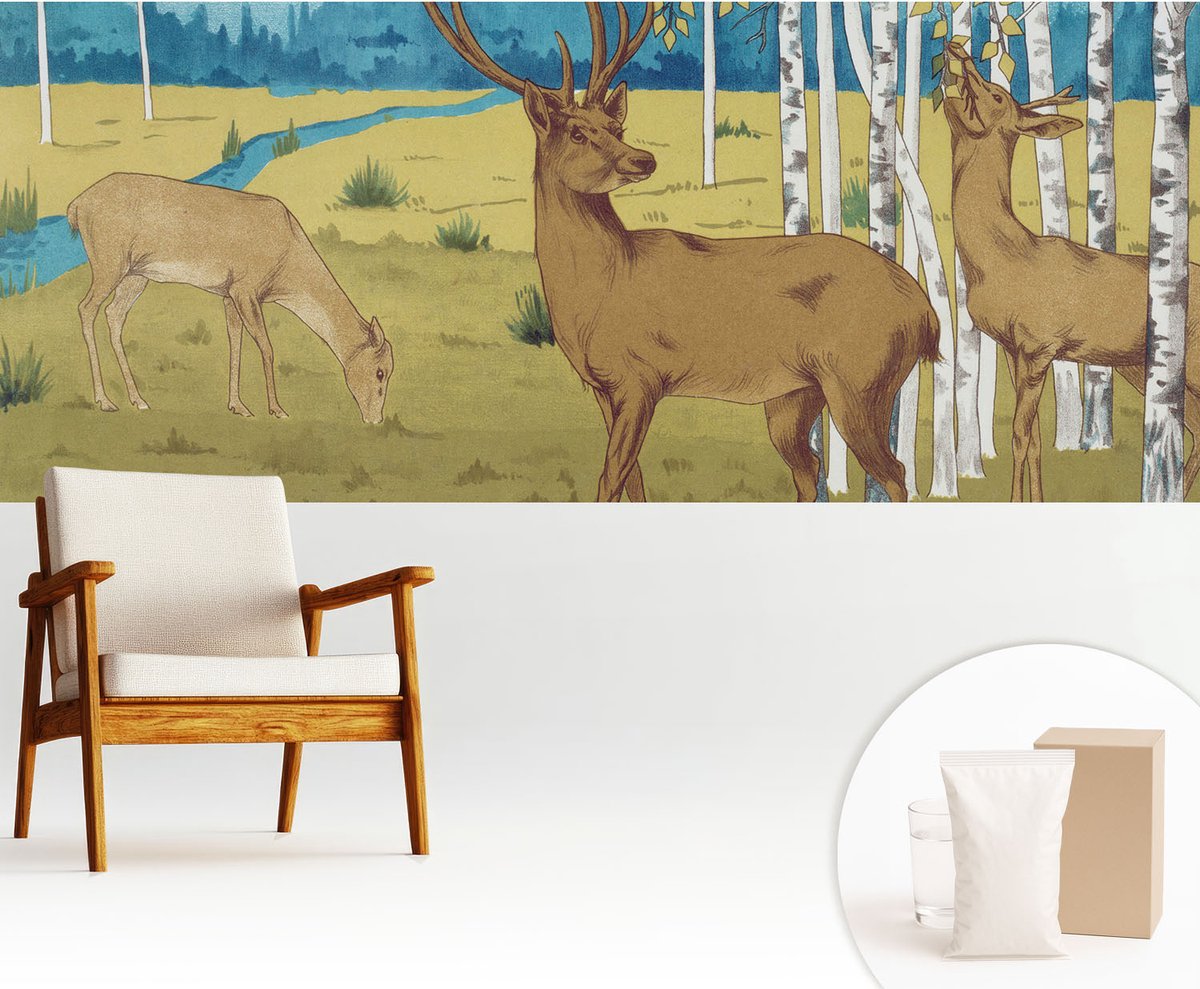 Wallfluent Fotobehang - Groente Vliesbehang - 250x104 cm - Bosharmonie Fotobehang Vlies - Woonkamer behang Landschappen - Muurschildering - Hal behang
