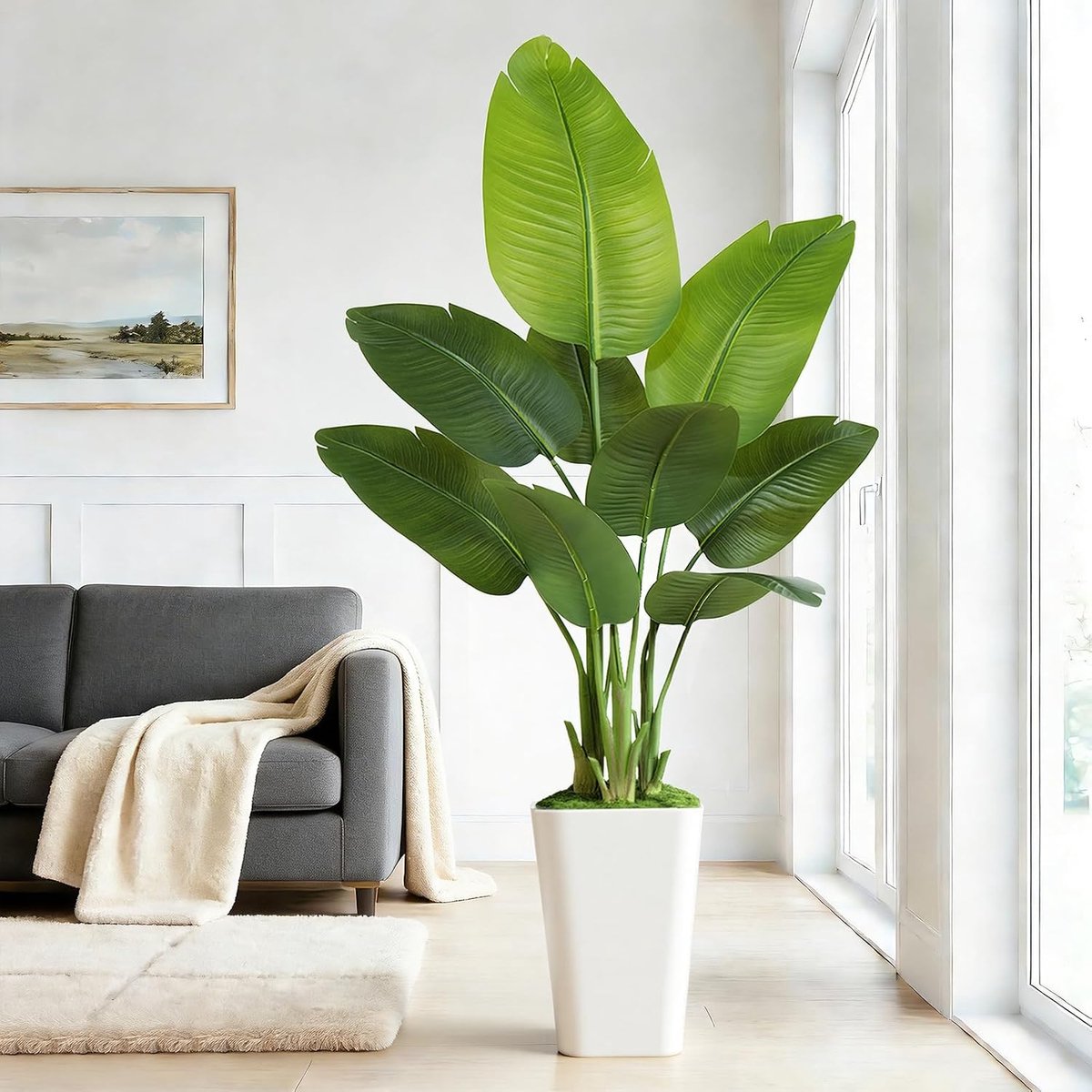 Paradijsvogel Kunstplant 1,5 m met witte pot