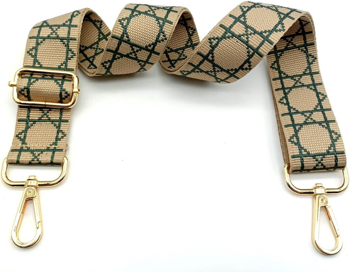 Schouderriem voor tassen, kaki, tasriem om te wisselen, tasriem breed met karabijnhaak, goud, 80-130 cm, draagriem tas voor dames, schoudertas, moderne handtas, 3,8 cm, 31