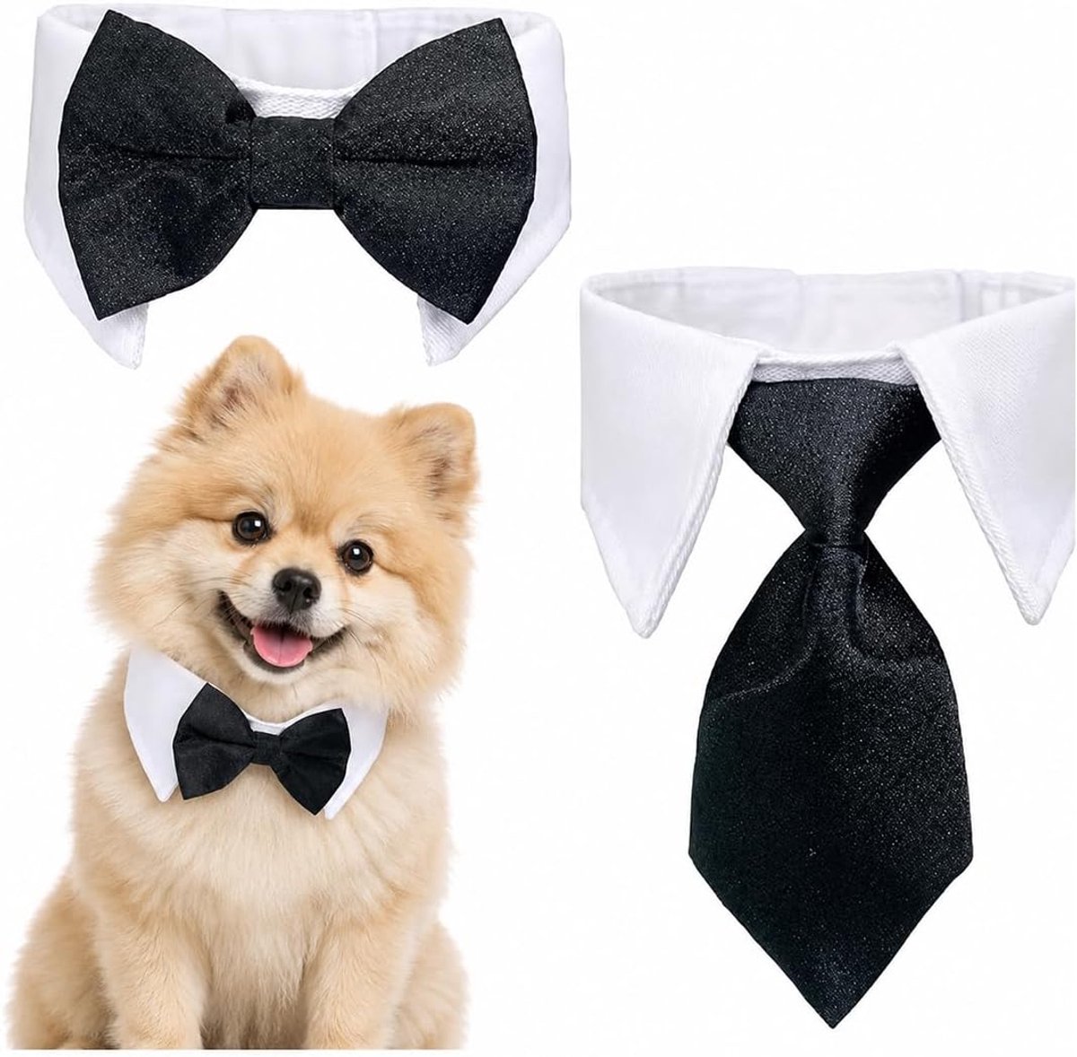 Vlinderdas voor honden en katten, stropdas voor huisdieren, hondenpak voor bruiloft en verjaardag, 2 stuks