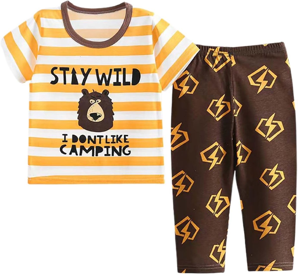Onderkleding voor kinderen, cartoon-patroon, schattig, korte mouwen, broek, voor jongens en meisjes (3-14 jaar)