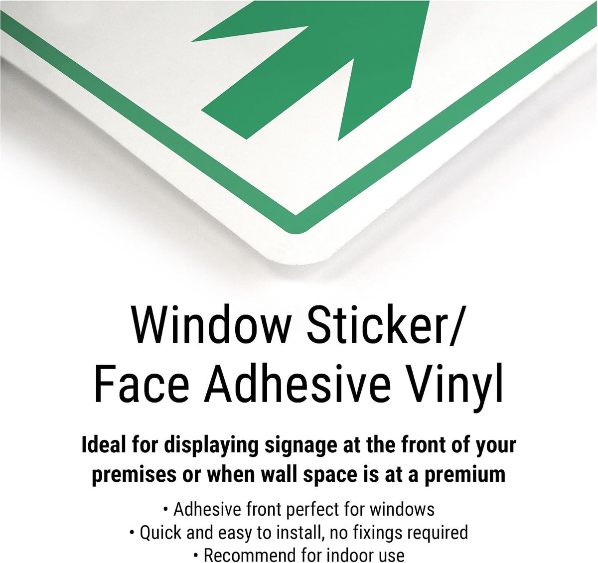 Safety Fire Exit Arrow Up - ExtraViz 350 x 250 mm - Gezichtslijm raamsticker veiligheidsbord