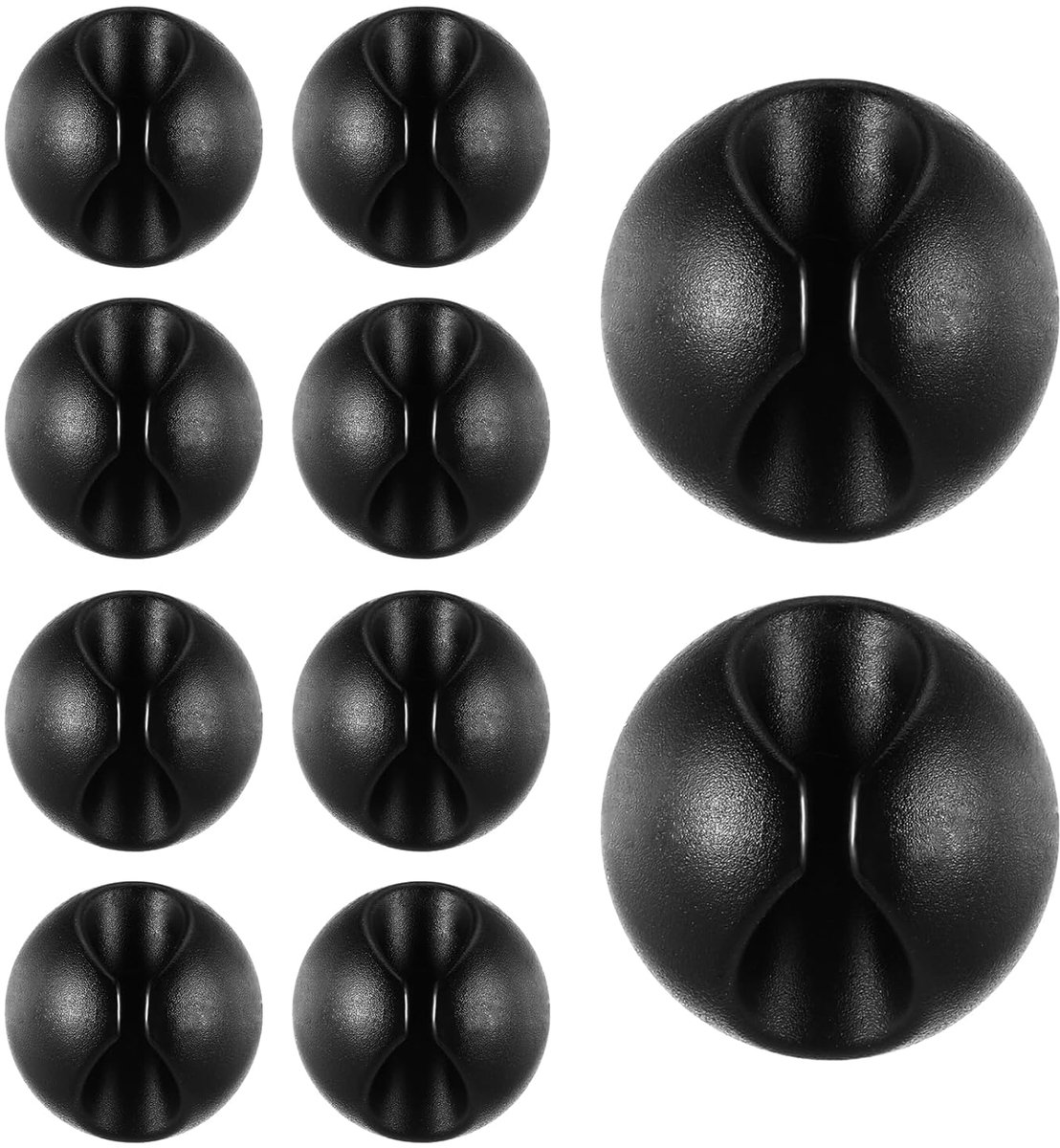 SnelShoppen - 10 Stuks Mini Kabelhouders - Zwart - Zelfklevende Auto Kabelclips - Stofdichte Organizers voor Kabelbeheer - Telefoon Kabel Organizers -