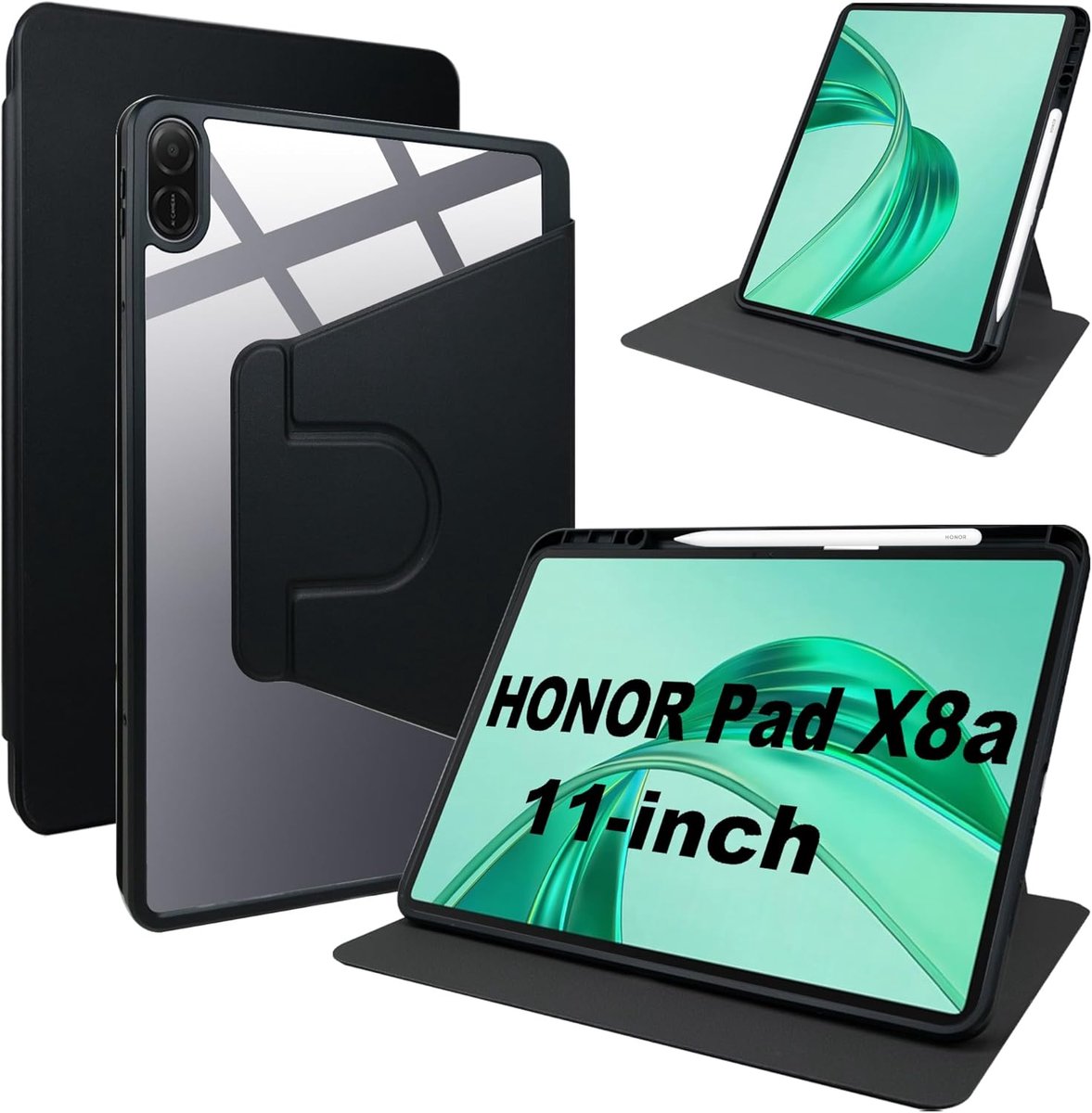 Tablet hoes voor HONOR Pad X8a - PU leer + flexibele siliconen - met draaistand - optimale bescherming - ShopVlot