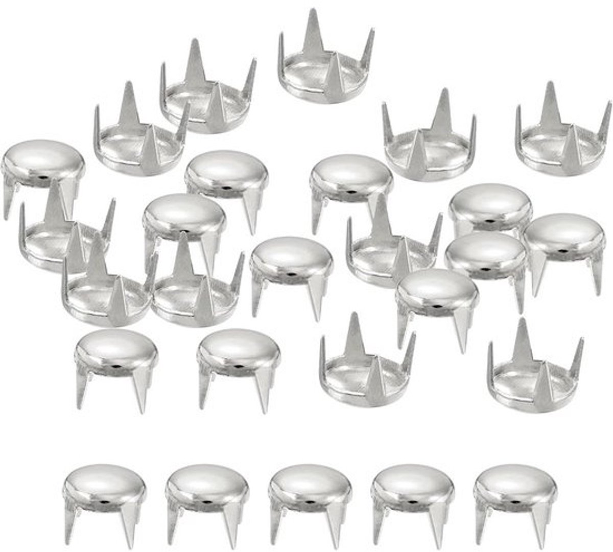 200x ronde koepelklinknagels - zilver - 6 mm voor leder en textiel - DIY-decoratie - ambacht