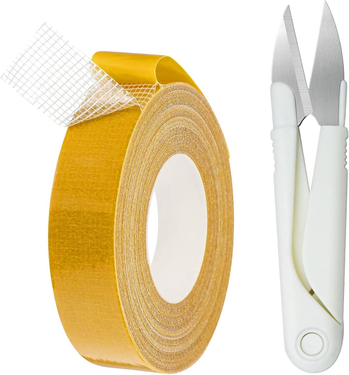 SnelShoppen - Sterk Dubbelzijdig Tapijt Tape 2.5cm x 10m met Schaar voor Vloer, Foto's, Wand, Keuken, Thuis, School, Extra Sterk en Duurzaam