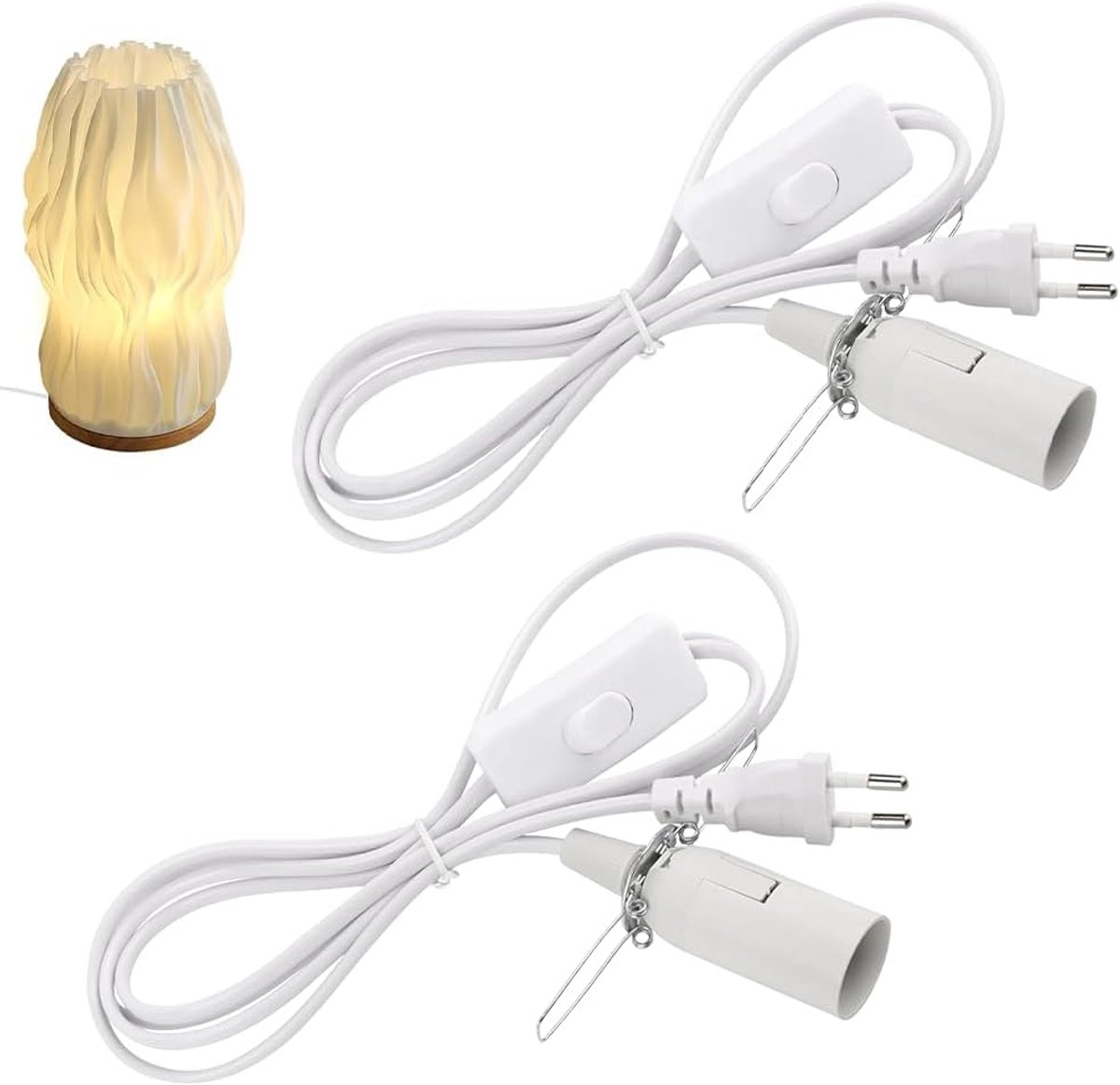 Lamphouder E14 met schakelaar - 1,8 m kabel - Euro plug - Eenvoudige installatie - ShopVlot