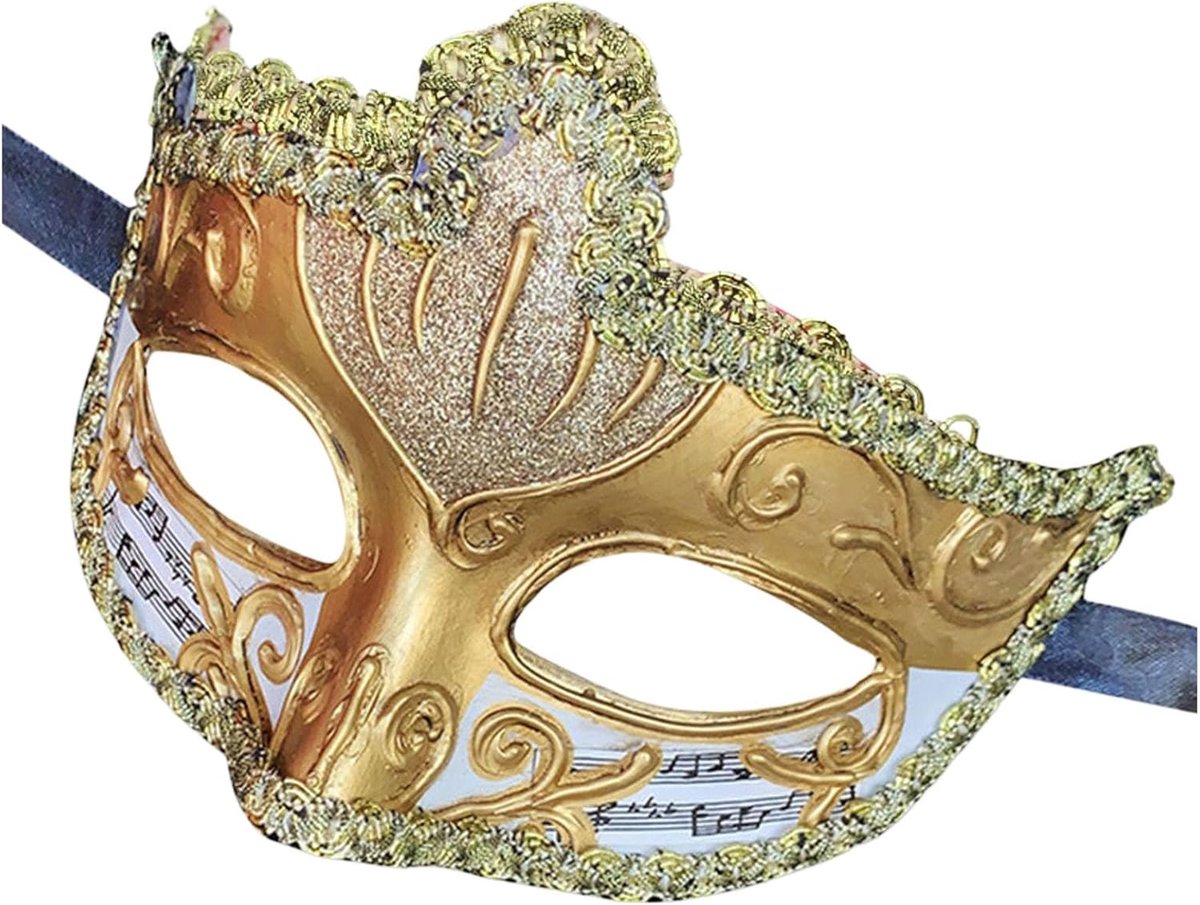 SnelShoppen - Venetiaans masker voor mannen en vrouwen - Antieke maskerade vorm - Kunststof - Perfect voor feesten, festivals en kostuums
