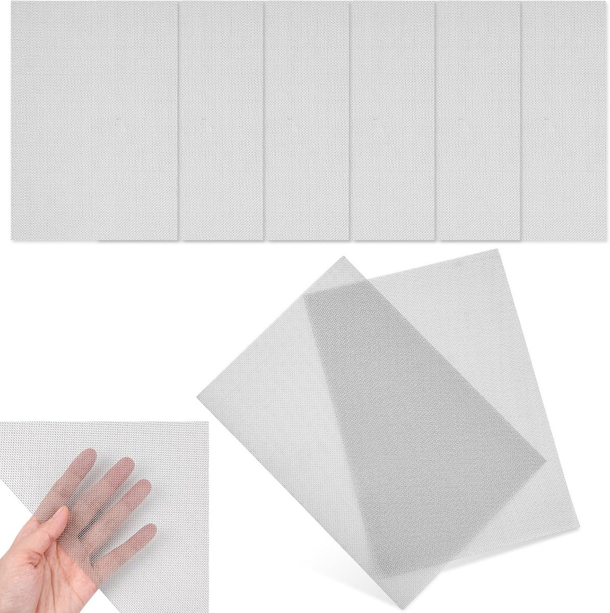 SnelShoppen - 8Pcs RVS Insectengaas 30x21cm - Fijn Gaas 20 Mesh - Roestvrijstaal, Pestbestendig, Ideaal voor Tuin, Keuken en Ventilatie