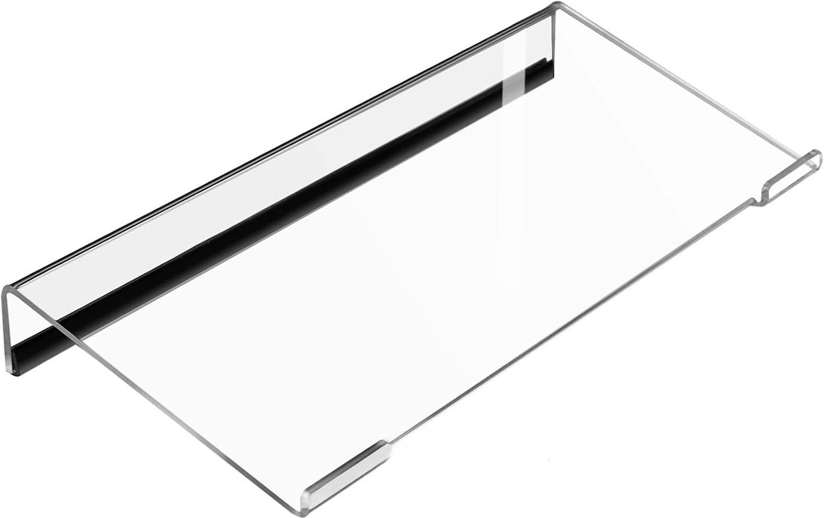 Toetsenbordhouder, 43x14cm kantelbaar Toetsenbordplateau, transparante Toetsenbordstandaard Antislip Toetsenbord Verhoger voor Kantoor, Thuis en School (Past bij Meeste Toetsenborden)