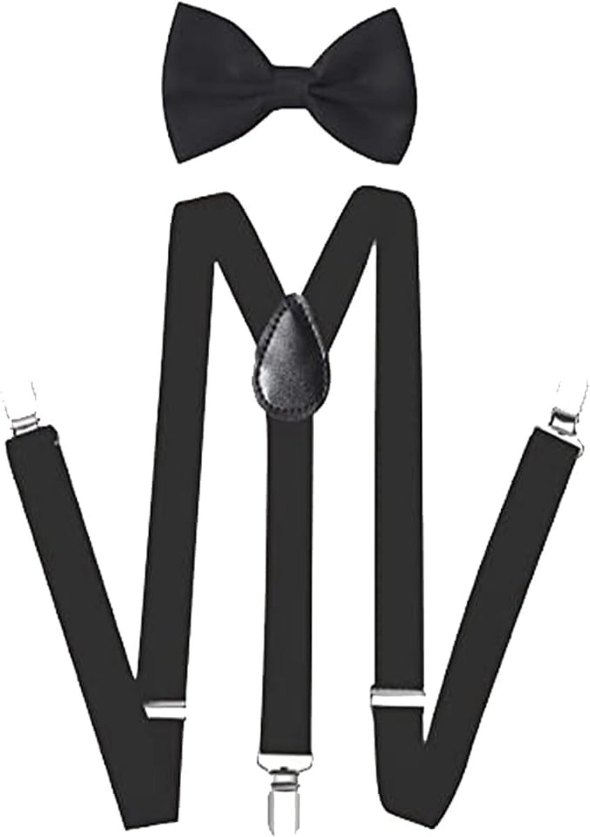 Herenkostuum Uit De Jaren 1920 – Gangsteraccessoirekit Met Baret, Bretels, Vlinderdas, Zakhorloge En Snor – Accessoires Voor Maffia-, Peaky Blinders- En Carnavalskostuums