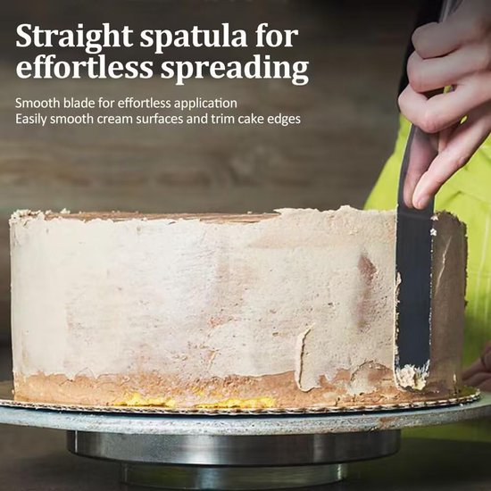 Spatels, roestvrijstalen pallet voor de keuken met 15 cm roestvrijstalen messen, taartspatel verdikt bakken glazuurmes voor het decoreren van taarten en gebak — afbeelding 3