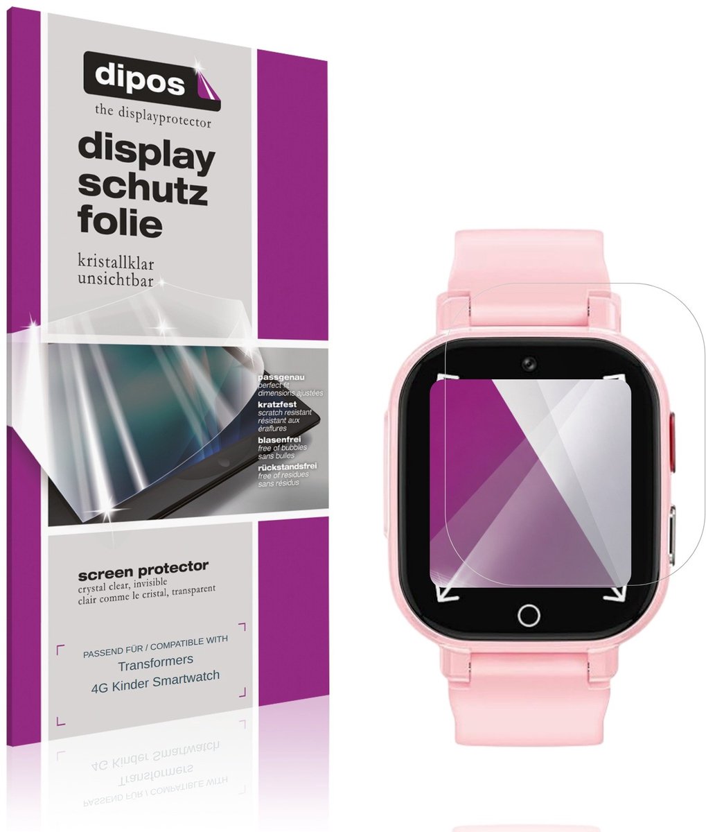 dipos – 6x Beschermfolie geschikt voor Transformers 4G Kinder Smartwatch | Krasbestendige & heldere Screenprotector Ultra-Thin