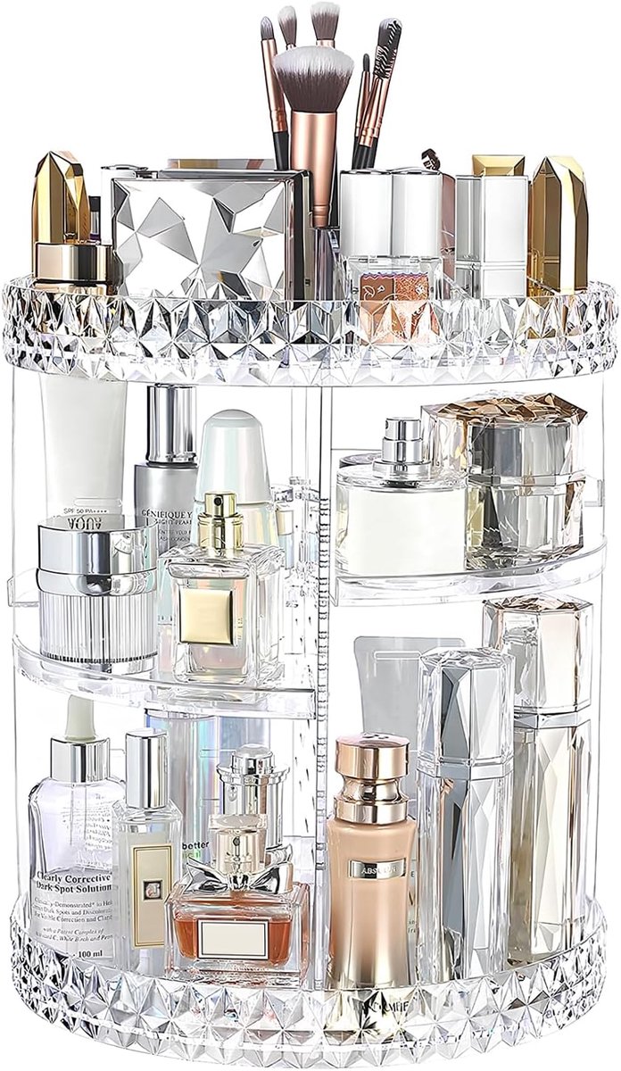Make-up organizer 360 graden - grote capaciteit - transparant acryl - stabiliteit en hoogte verstelbaar - ShopVlot